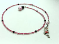 Pink Flamingo Bookmark, Book Thong, Beaded Bookmark, Reading Gift