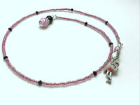 Pink Flamingo Bookmark, Book Thong, Beaded Bookmark, Reading Gift