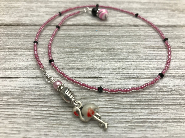 Pink Flamingo Bookmark, Book Thong, Beaded Bookmark, Reading Gift