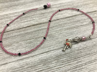 Pink Flamingo Bookmark, Book Thong, Beaded Bookmark, Reading Gift