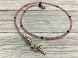 Pink Flamingo Bookmark, Book Thong, Beaded Bookmark, Reading Gift