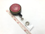 Mandala Retractable Badge Reel, Magnetic or Clip on Name Tag Holder