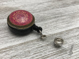 Mandala Retractable Badge Reel, Magnetic or Clip on Name Tag Holder