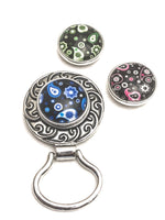 Magnetic Paisley Holder for Eyeglasses and ID Badges- 3 Interchangeable Designs