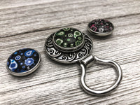 Magnetic Paisley Holder for Eyeglasses and ID Badges- 3 Interchangeable Designs