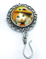 Magnetic Portuguese Knitting Pin,  Magnetic Brooch, Cat Knitting Pin