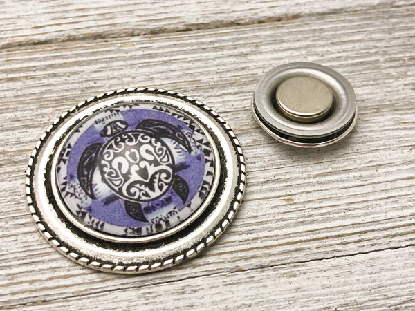 Magnetic Sea Turtle Shawl Pin, Sweater or Scarf Brooch