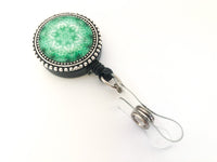 Magnetic Badge Reel for Work ID, Gift for Coworker, Star Fractal Design