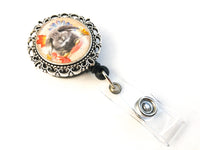 Bunny Rabbit Magnetic Badge Reel,  Retractable Badge Holder, Clip On or Magnetic