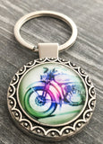 Vintage Motorcycle Keychain, Key Fob for Men, New Driver Gift, Father&#39;s Day Gift