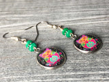 Owl Dangle Earrings with French Hook Wires