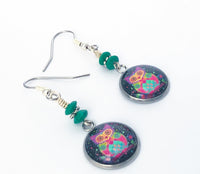 Owl Dangle Earrings with French Hook Wires
