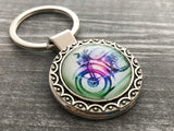 Vintage Motorcycle Keychain, Key Fob for Men, New Driver Gift, Father&#39;s Day Gift