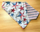 Reversible Dog Bandanna, Over the Collar Dog Bandana, Holiday Pet Apparel, Gift for Dogs