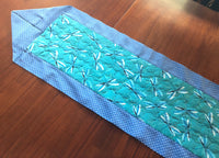 Quilted Table Runner, 13x42" Dragonfly Table Quilt for Coffee or Dining Table, Reversible Decor