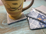 Fabric Coasters, Set of 4 Drink Coasters, Rug for Coffee Cup, House Warming Gift