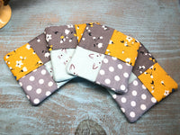 Handmade Fabric Coasters, Set of 4 Drink Rug Mats for Coffee Cup, Gifts for Friends