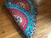 Jelly Roll Rug, Oval Kitchen Accent Rug, Boho Throw Rug with Southwestern Print, Christmas Gift for Mom