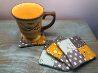 Handmade Fabric Coasters, Set of 4 Drink Rug Mats for Coffee Cup, Gifts for Friends