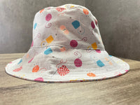 Ladies Reversible Bucket Hat, Sun Hat for The Beach, Women's Gardening Acessory, Knitters Hat, Yarn Theme
