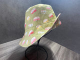 Ladies Reversible Bucket Hat, Camping Themed Sun Hat, Women's Gardening Acessory