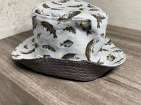 Reversible Bucket Hat for Fisherman, Men's Fishing Hat, Birthday Gift for Dad, Father's Day