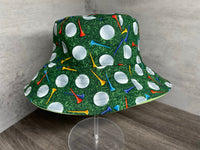 Reversible Bucket Hat for Golfing, Golf Lovers Hat, Birthday Gift for Dad, Father's Day Golfer Gift