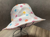 Ladies Reversible Bucket Hat, Sun Hat for The Beach, Women's Gardening Acessory, Knitters Hat, Yarn Theme