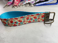 Autumn Leaves Keychain Wristlet, Wrist Lanyard Key Ring, Fabric Key Fob, Teacher Gift, Back to School, New Car Gift
