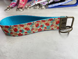 Autumn Leaves Keychain Wristlet, Wrist Lanyard Key Ring, Fabric Key Fob, Teacher Gift, Back to School, New Car Gift