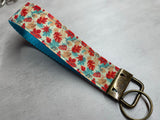 Autumn Leaves Keychain Wristlet, Wrist Lanyard Key Ring, Fabric Key Fob, Teacher Gift, Back to School, New Car Gift