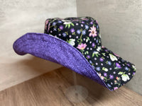Floppy Brim Reversible Sun Hat, Floral Garden Hat, Vacation Hat, Beach Hat for Ladies