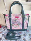 Paisley Print Handbag with Removable Crossbody Strap for Women, 12.5” W x 10.5” H x 4” D