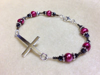 Dainty Beaded Cross Bracelet, Religious Jewelry, Statement Jewelry