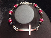 Dainty Beaded Cross Bracelet, Religious Jewelry, Statement Jewelry
