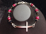 Dainty Beaded Cross Bracelet, Religious Jewelry, Statement Jewelry