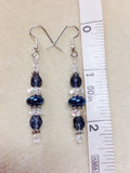 Crystal and Pearl Dangle Earrings with Surgical Steel French Hook Wires