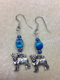 Pug Earrings with French Hook Wires, Dog Dangle Earrings