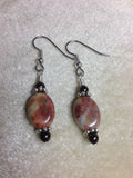 Morocco Agate Stone French Hook Wire Earrings