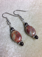Morocco Agate Stone French Hook Wire Earrings