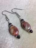 Morocco Agate Stone French Hook Wire Earrings