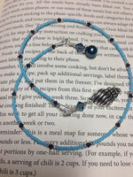 Blue Beaded Seashell Bookmark | Book Thong for Book Lover