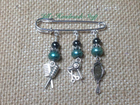 Hair Stylist Beaded Kilt Pin- Beautician Jewelry - Scarf, Shawl or Purse Charm Pin- Gift for Hairdresser |