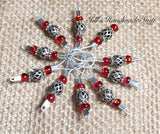 Red Knitting Stitch Markers - SNAG FREE Wire Loop Stitch Marker Set- Gift for Knitters
