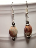 Morocco Agate Stone French Hook Wire Earrings