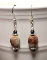 Morocco Agate Stone French Hook Wire Earrings