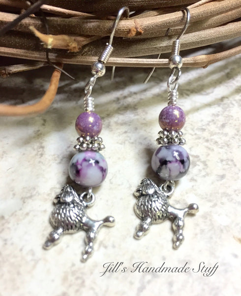 Poodle Earrings with Surgical Steel Ear Wires