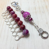 Agate Knitting Stitch Markers with Holder Clip, Gift for Knitters