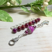 Agate Knitting Stitch Markers with Holder Clip, Gift for Knitters