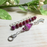 Agate Knitting Stitch Markers with Holder Clip, Gift for Knitters